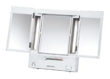best lighted makeup mirror jerdon tri-fold